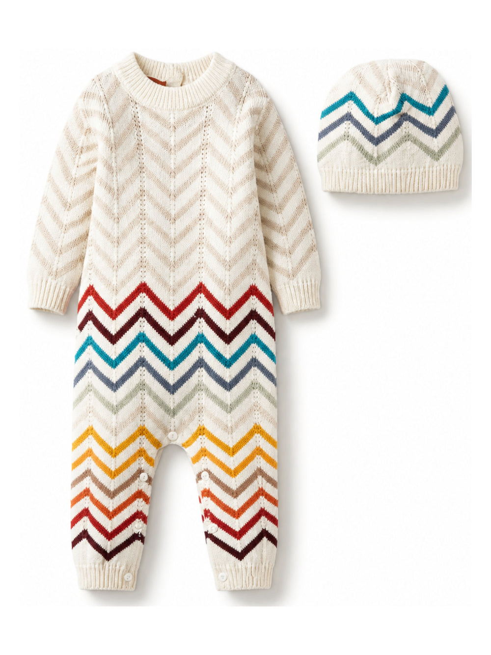 Completo per neonato Missoni Kids multicolor motivo a zigzag MZB350 X0224 105MC MISSONI KIDS 