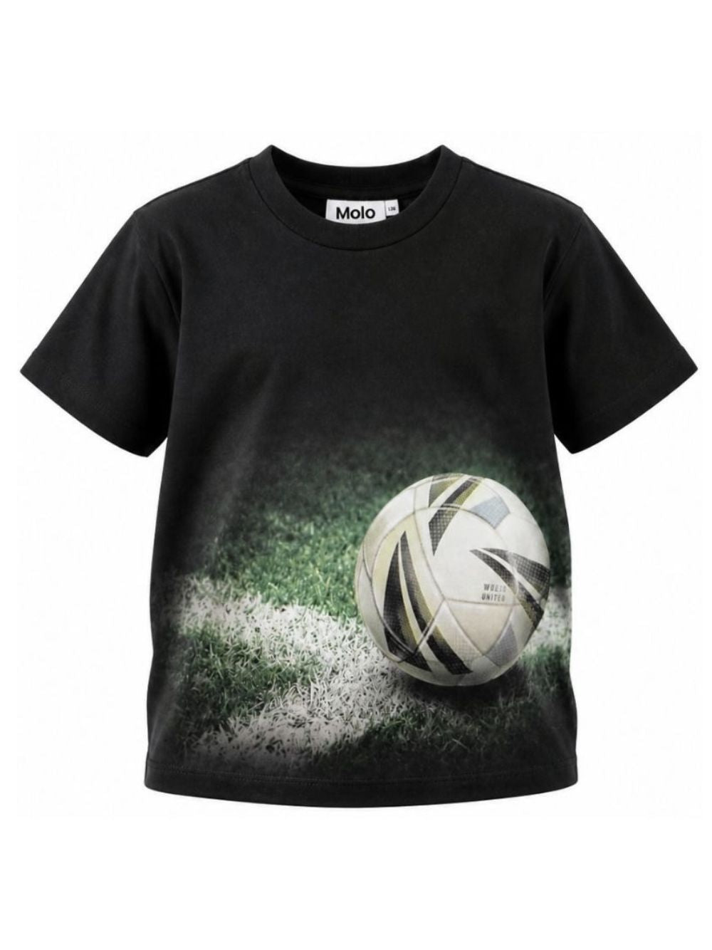 T-shirt per bambino Molo Kids nera con stampa grafica pallone 1W26A203 9943 MOLO KIDS 
