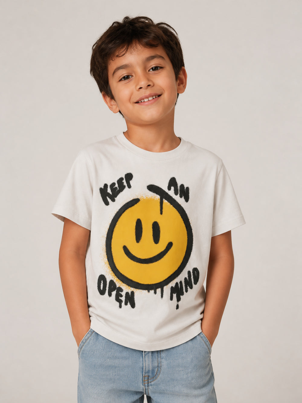 T-shirt per bambino Molo Kids grigia con stampa grafica 1W26A208 8553 MOLO KIDS 