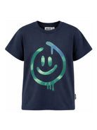T-shirt per bambino Molo Kids blu navy con stampa smiley 1W26A208 9955 MOLO KIDS 