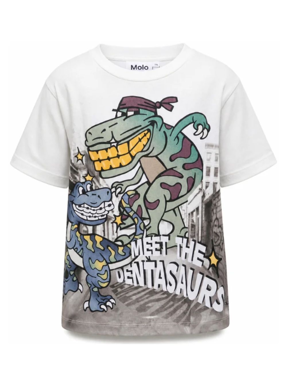 T-shirt per bambino Molo Kids bianca con stampa grafica sul davanti 1W26A218 9948 MOLO KIDS 