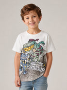 T-shirt per bambino Molo Kids bianca con stampa grafica sul davanti 1W26A218 9948 MOLO KIDS 