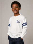 T-shirt per bambino Molo Kids grigia con dettagli sulle maniche 1W26A416 9798 MOLO KIDS 