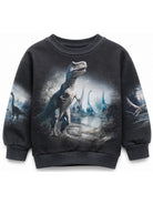 Felpa per bambino Molo Kids blu scuro con stampa dinosauri 1W26J203 9946 MOLO KIDS 