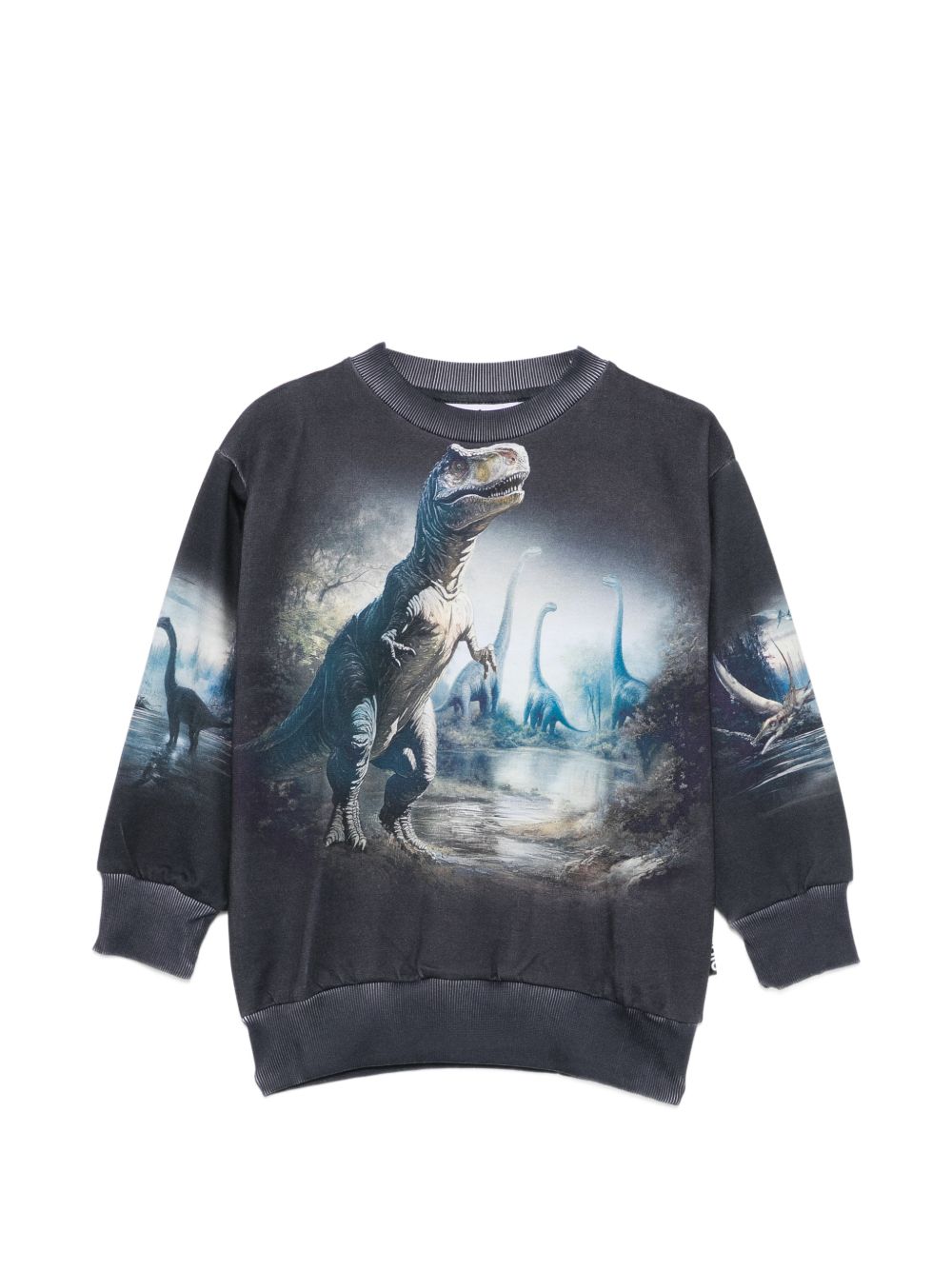 Felpa per bambino Molo Kids blu scuro con stampa dinosauri 1W26J203 9946 MOLO KIDS 