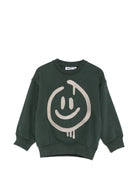 Felpa per bambini Molo Kids verde scuro con motivi ricamati 1W26J204 5721 MOLO KIDS 