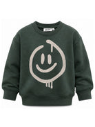 Felpa per bambini Molo Kids verde scuro con motivi ricamati 1W26J204 5721 MOLO KIDS 