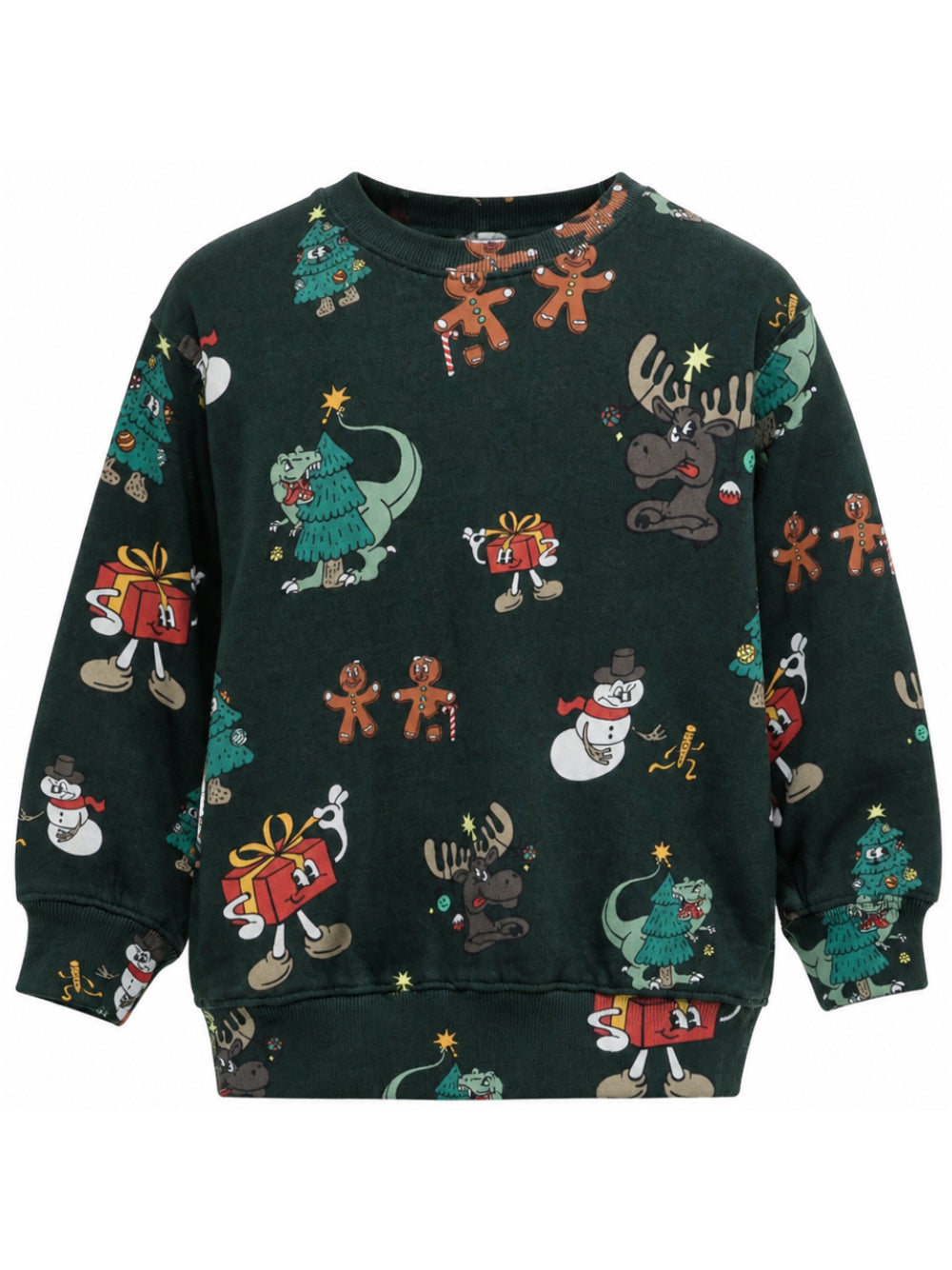 Felpa per bambino Molo Kids verde con stampa grafica all-over 1W26J210 5872 MOLO KIDS 