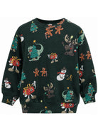 Felpa per bambino Molo Kids verde con stampa grafica all-over 1W26J210 5872 MOLO KIDS 