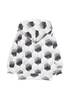 Felpa per bambino Molo kids bianca e nera con stampa grafica pallone 1W26J303 6253 MOLO KIDS 