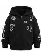 Felpa per bambino Molo Kids nera con stampa grafica all-over 1W26J304 0099 MOLO KIDS 