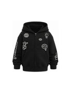 Felpa per bambino Molo Kids nera con stampa grafica all-over 1W26J304 0099 MOLO KIDS 