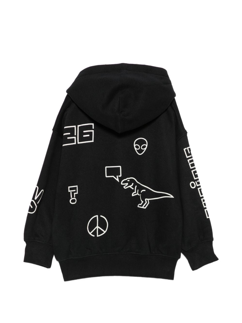 Felpa per bambino Molo Kids nera con stampa grafica all-over 1W26J304 0099 MOLO KIDS 