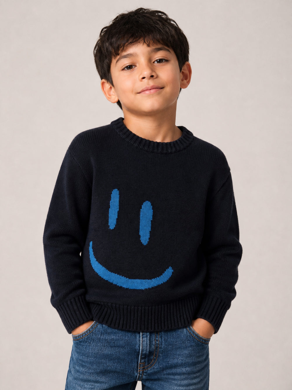 Maglione per bambino Molo Kids blu con smile sul davanti 1W26K201 2257 MOLO KIDS 