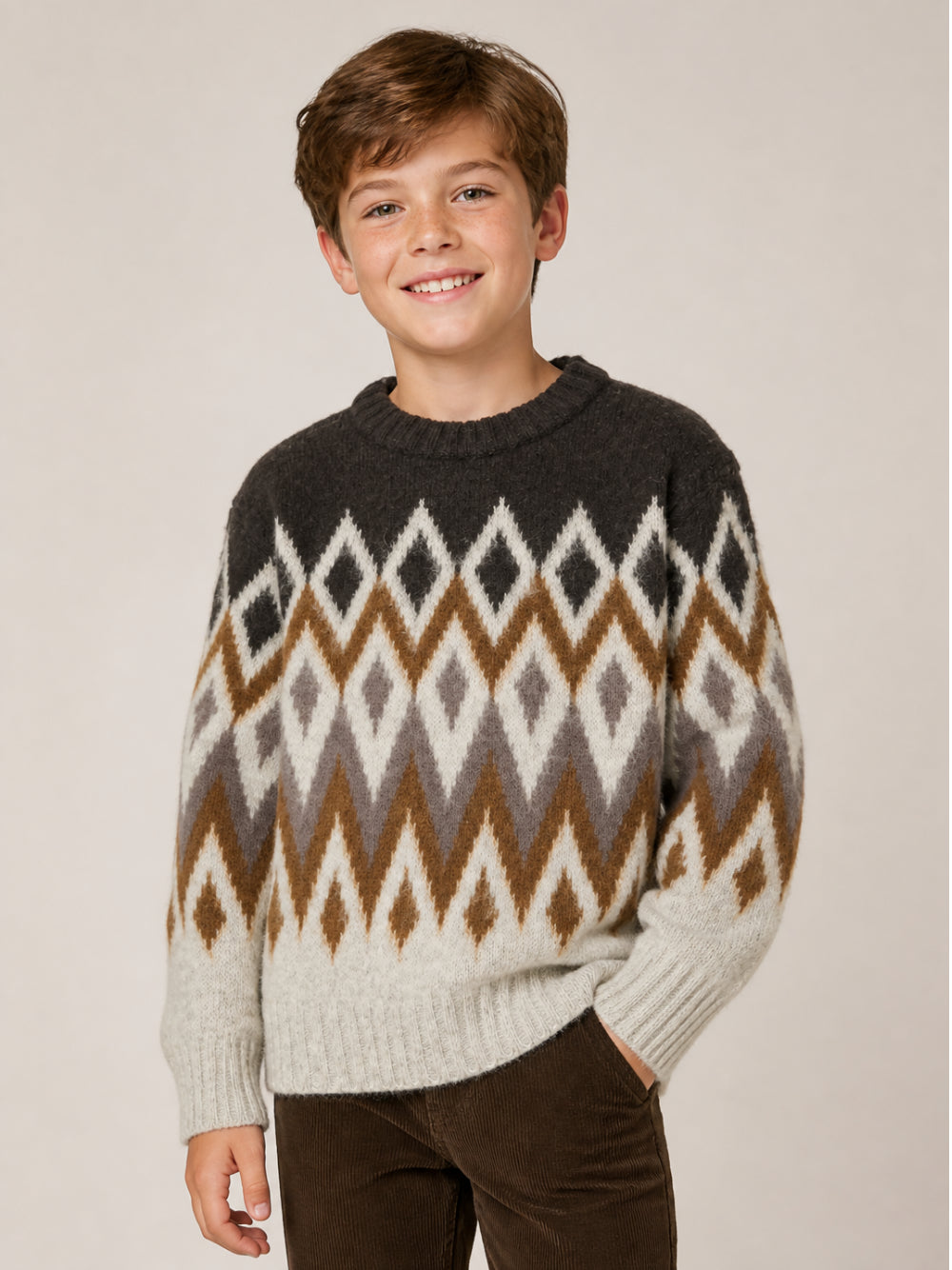 Maglione per bambino Molo Kids multicolore con design a rombi 1W26K203 9929 MOLO KIDS 