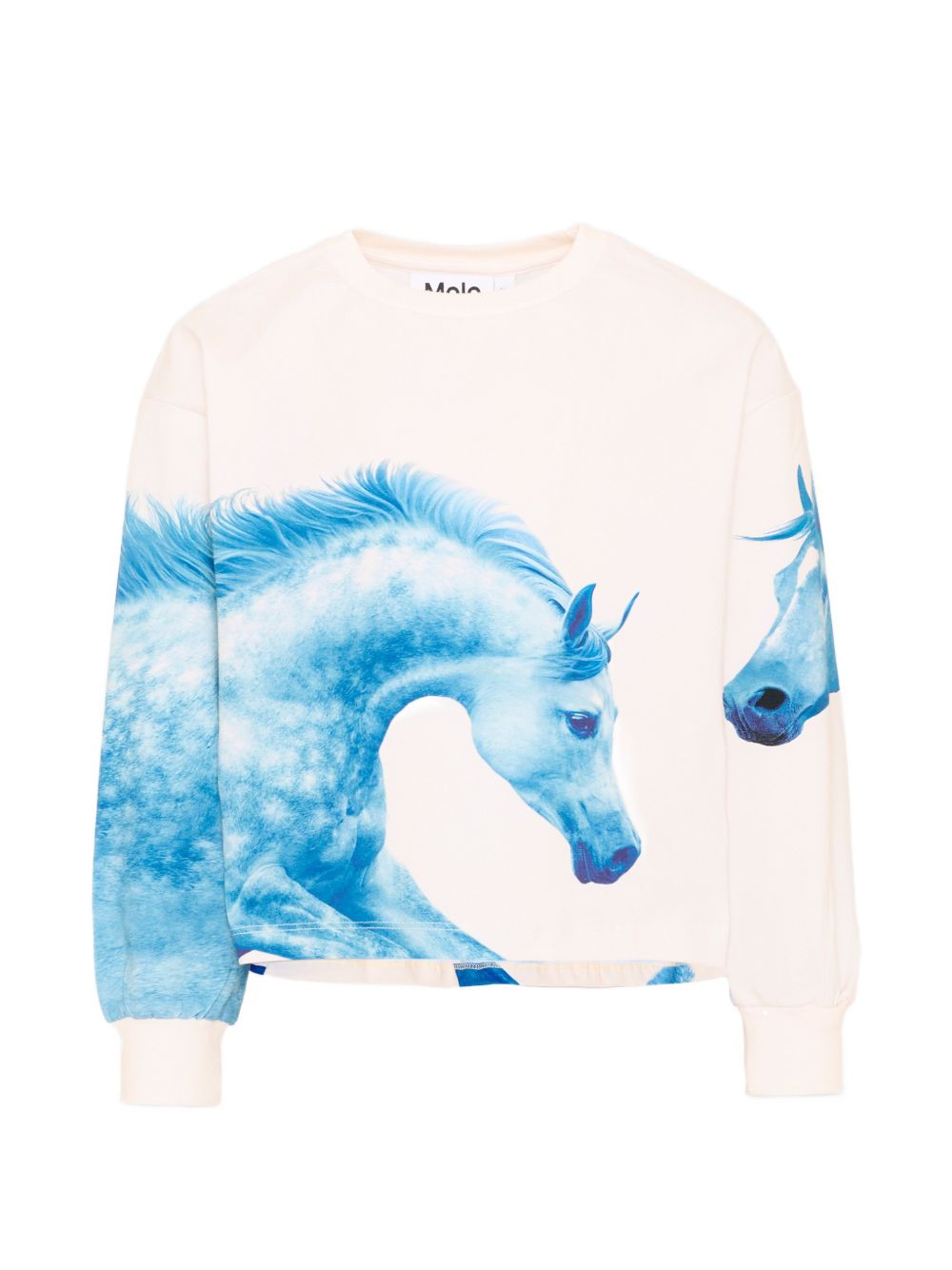 Felpa per bambina Molo Kids bianco con stampa cavalli 2W26A407 5765 MOLO KIDS 