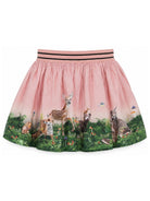 Gonna per bambina Molo Kids rosa con stampa grafica animali 2W26D107 5791 MOLO KIDS 