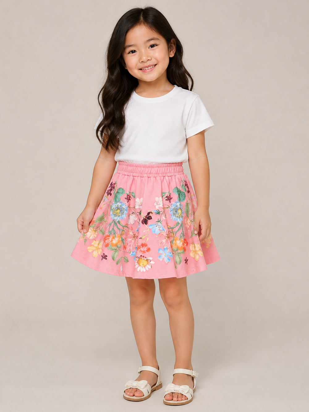 Gonna per bambina Molo Kids rosa con stampa grafica floreale 2W26D130 5777 MOLO KIDS 