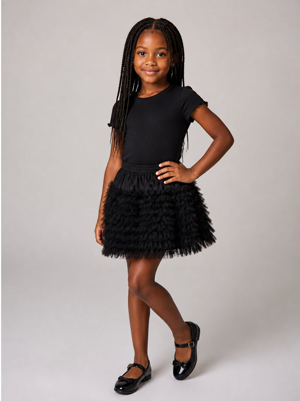 Gonna per bambina Molo Kids nera con design a ruches 2W26D135 0099 MOLO KIDS 