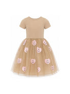 Abito per bambina Molo Kids beige con gonna in tulle con applicazioni 2W26E101 5732 MOLO KIDS 