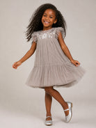 Abito per bambina Molo Kids grigio a maniche corte<BR/> 2W26E102 2949 MOLO KIDS 