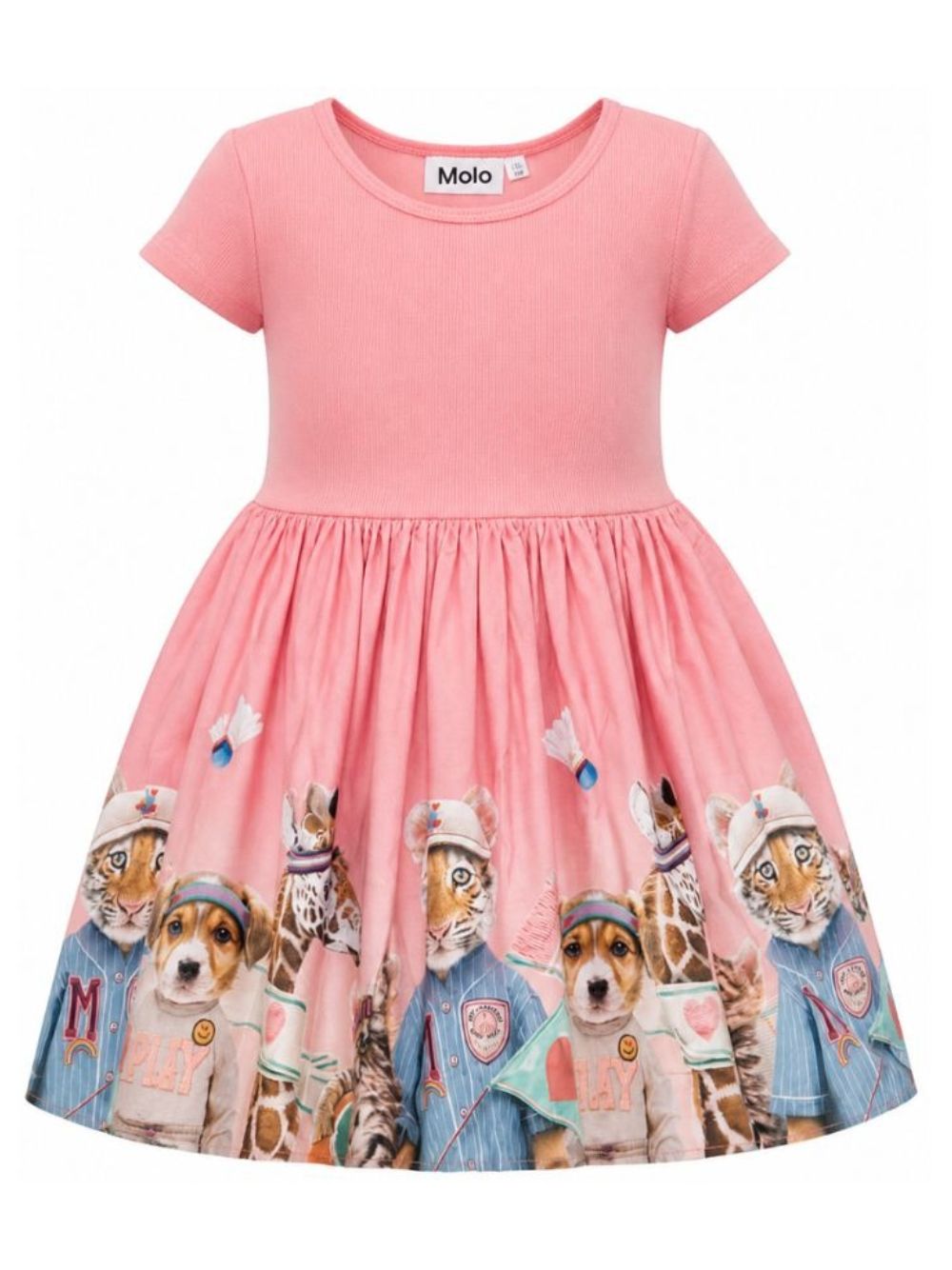 Vestito per bambina Molo Kids rosa con stampa grafica animali 2W26E105 5802 MOLO KIDS 
