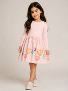 Vestito per bambina Molo Kids rosa con stampa grafica cuori 2W26E203 5745 MOLO KIDS 