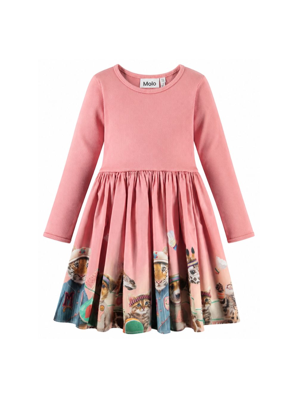 Abito per bambina Molo Kids rosa con stampa grafica animali 2W26E203 5802 MOLO KIDS 