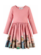 Abito per bambina Molo Kids rosa con stampa grafica animali 2W26E203 5802 MOLO KIDS 