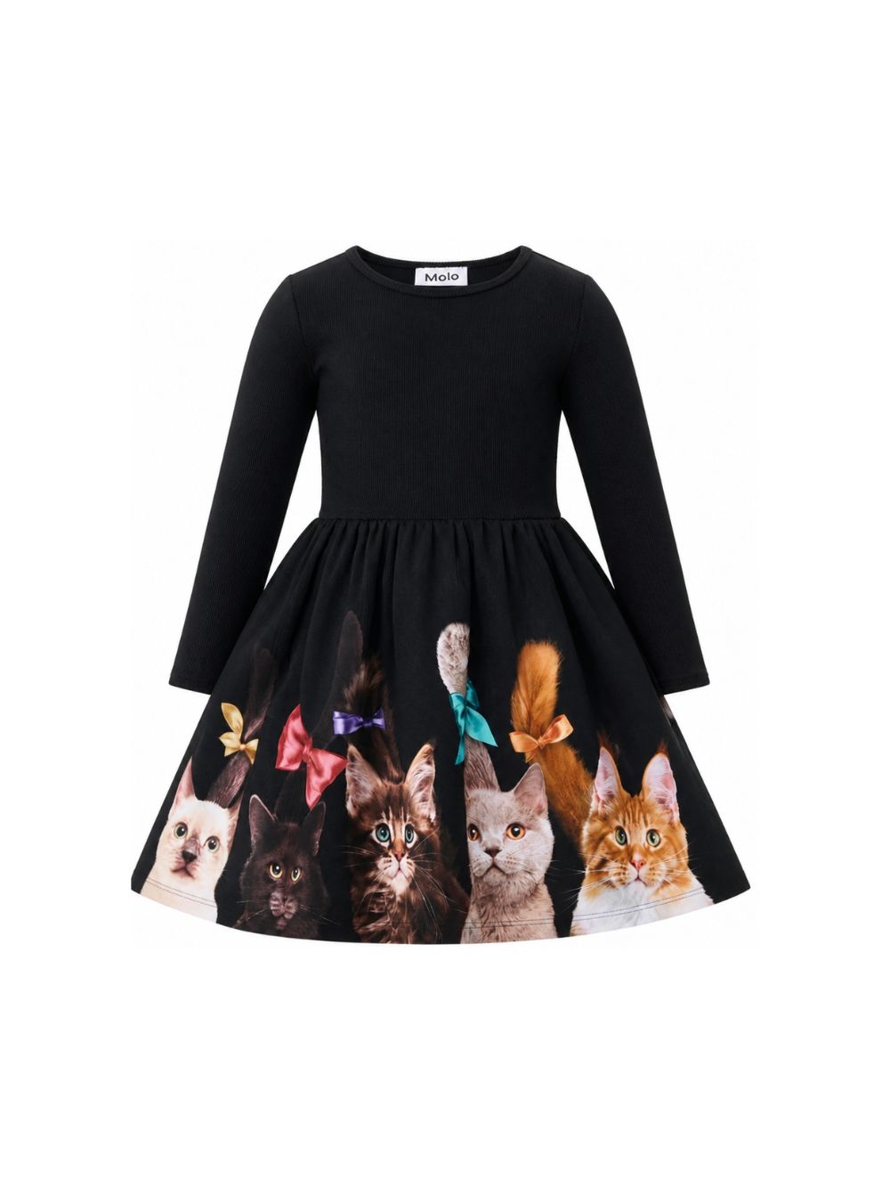 Abito per bambina Molo Kids nero con stampa grafica 2W26E207 5616 MOLO KIDS 