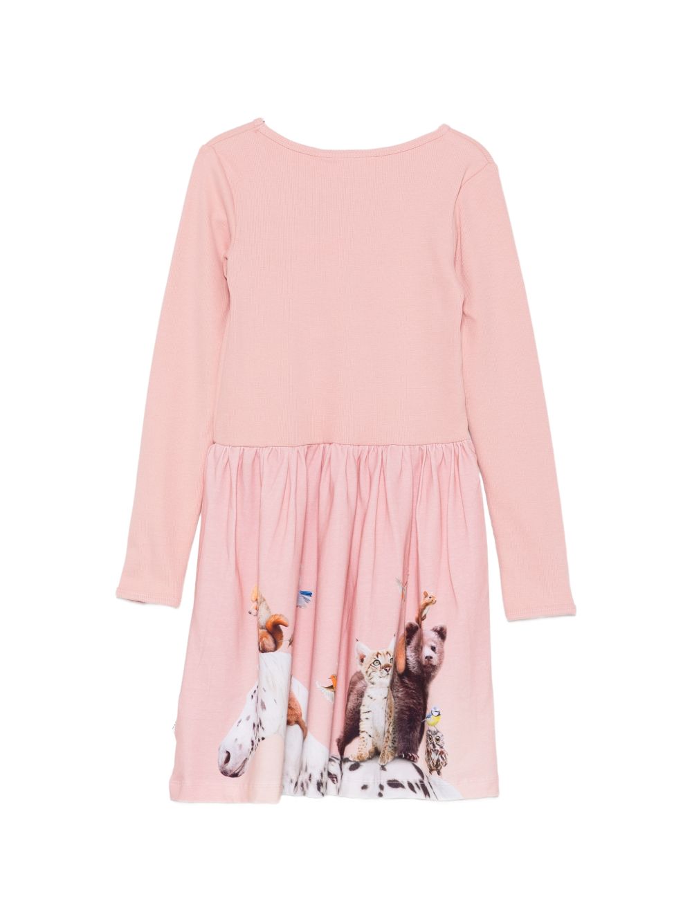 Abito per bambina Molo Kids rosa a maniche lunghe con stampa animali 2W26E207 5751 MOLO KIDS 