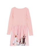 Abito per bambina Molo Kids rosa a maniche lunghe con stampa animali 2W26E207 5751 MOLO KIDS 
