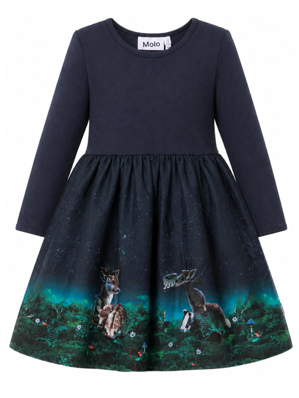 Abito per bambina Molo Kids blu navy con stampa grafica 2W26E209 5794 MOLO KIDS 
