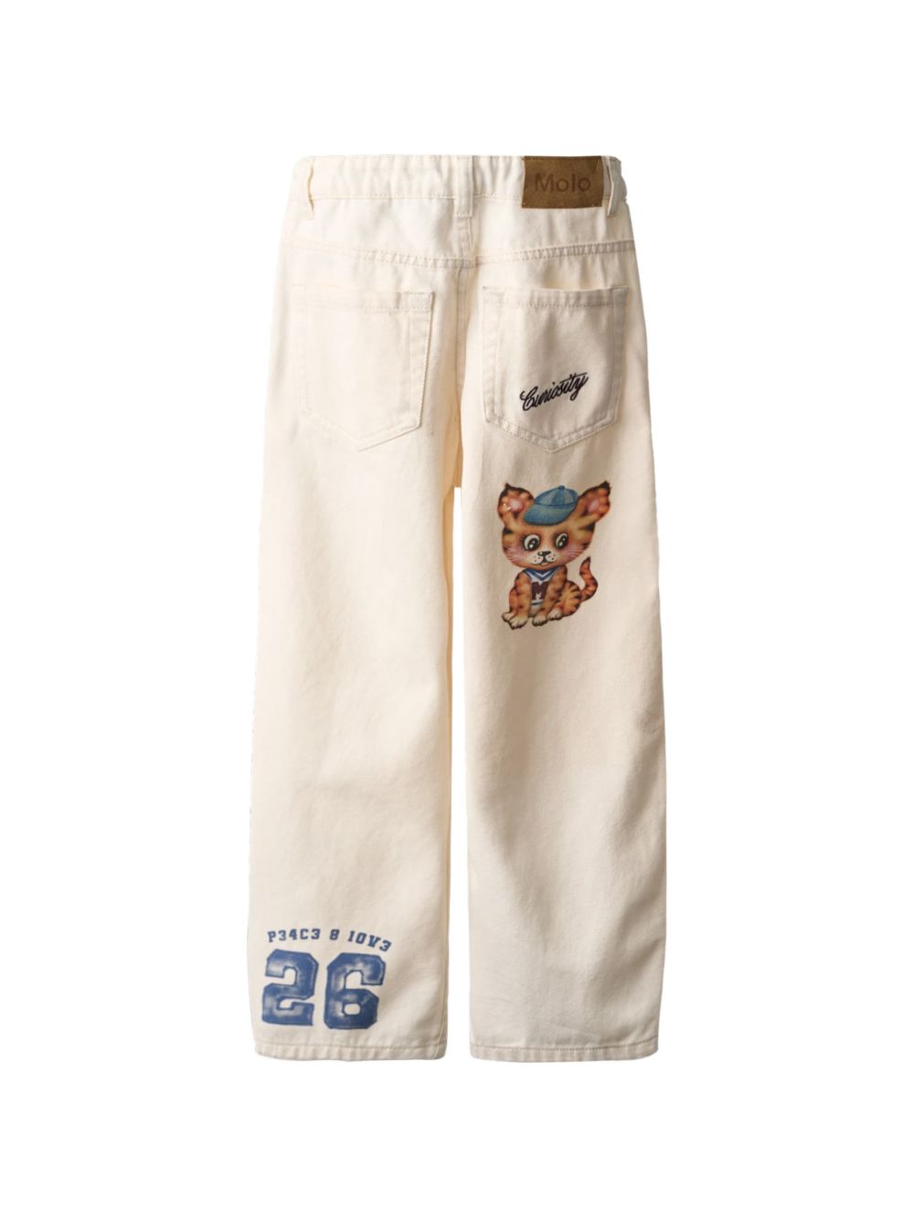 Jeans per bambina Molo Kids beige a gamba ampia con stampa 2W26I108 2444 MOLO KIDS 