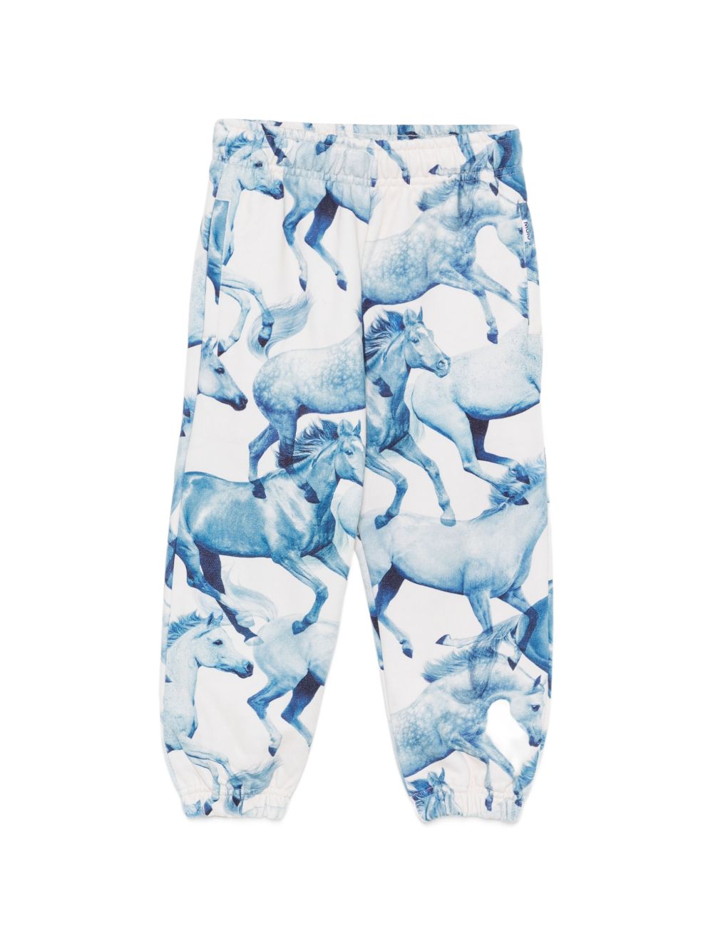 Pantaloni sportivi Adan per bambino Molo Kids blu con stampa grafica cavalli 2W26I201 5740 MOLO KIDS 