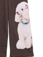 Pantaloni per bambina Molo Kids marrone con stampa grafica cani 2W26I210 5758 MOLO KIDS 
