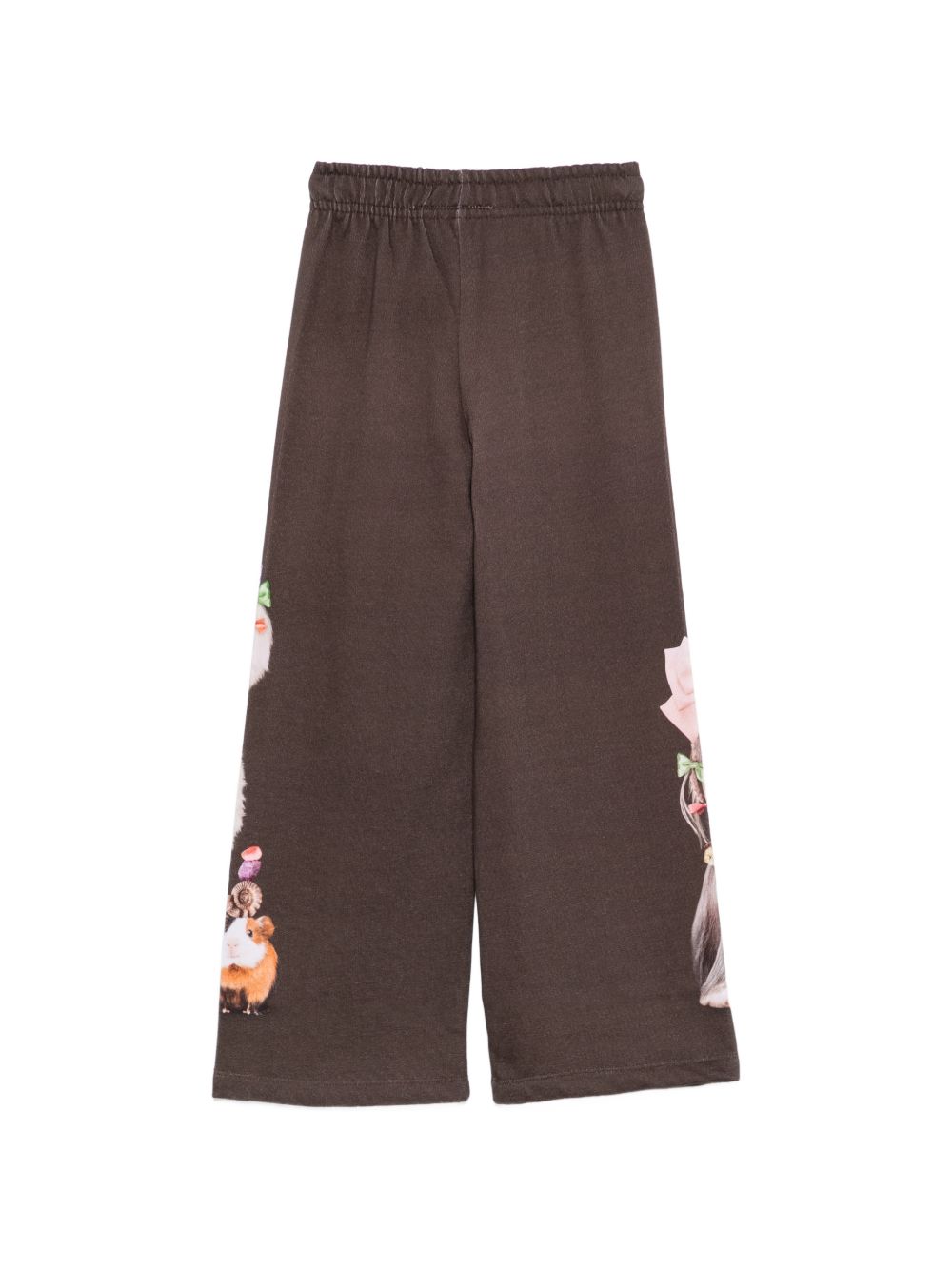 Pantaloni per bambina Molo Kids marrone con stampa grafica cani 2W26I210 5758 MOLO KIDS 