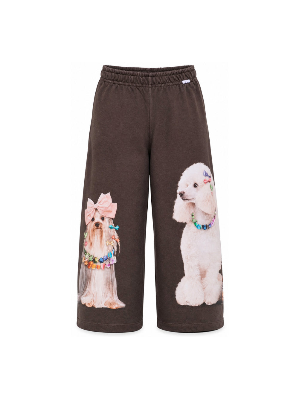 Pantaloni per bambina Molo Kids marrone con stampa grafica cani 2W26I210 5758 MOLO KIDS 