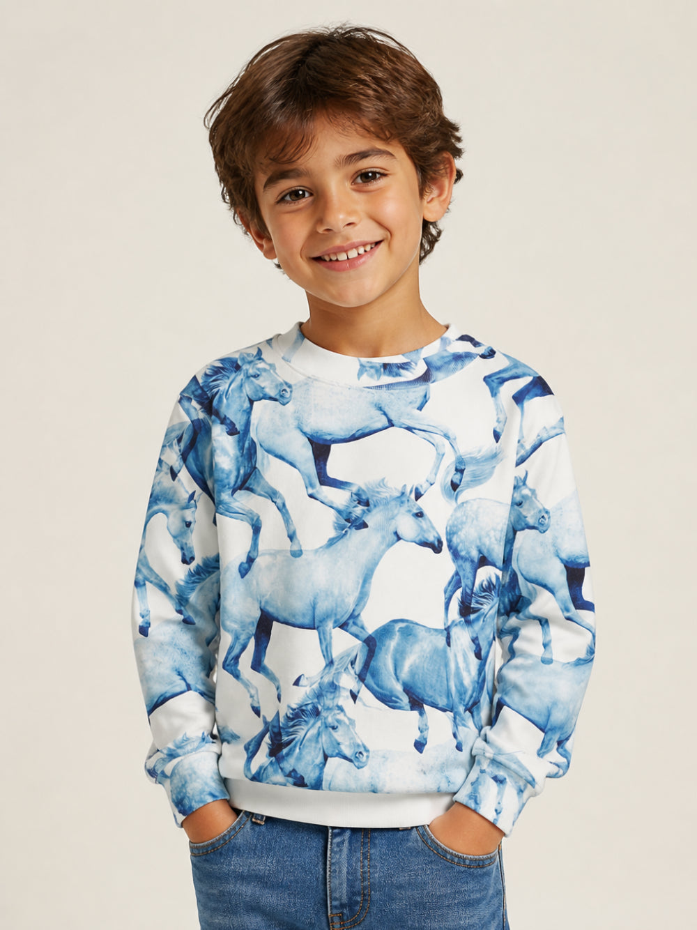 Felpa per bambini Molo multicolore con stampa grafica all-over 2W26J201 5740 MOLO KIDS 