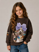 Felpa per bambina Molo Kids marrone con stampa grafica 2W26J202 5758 MOLO KIDS 