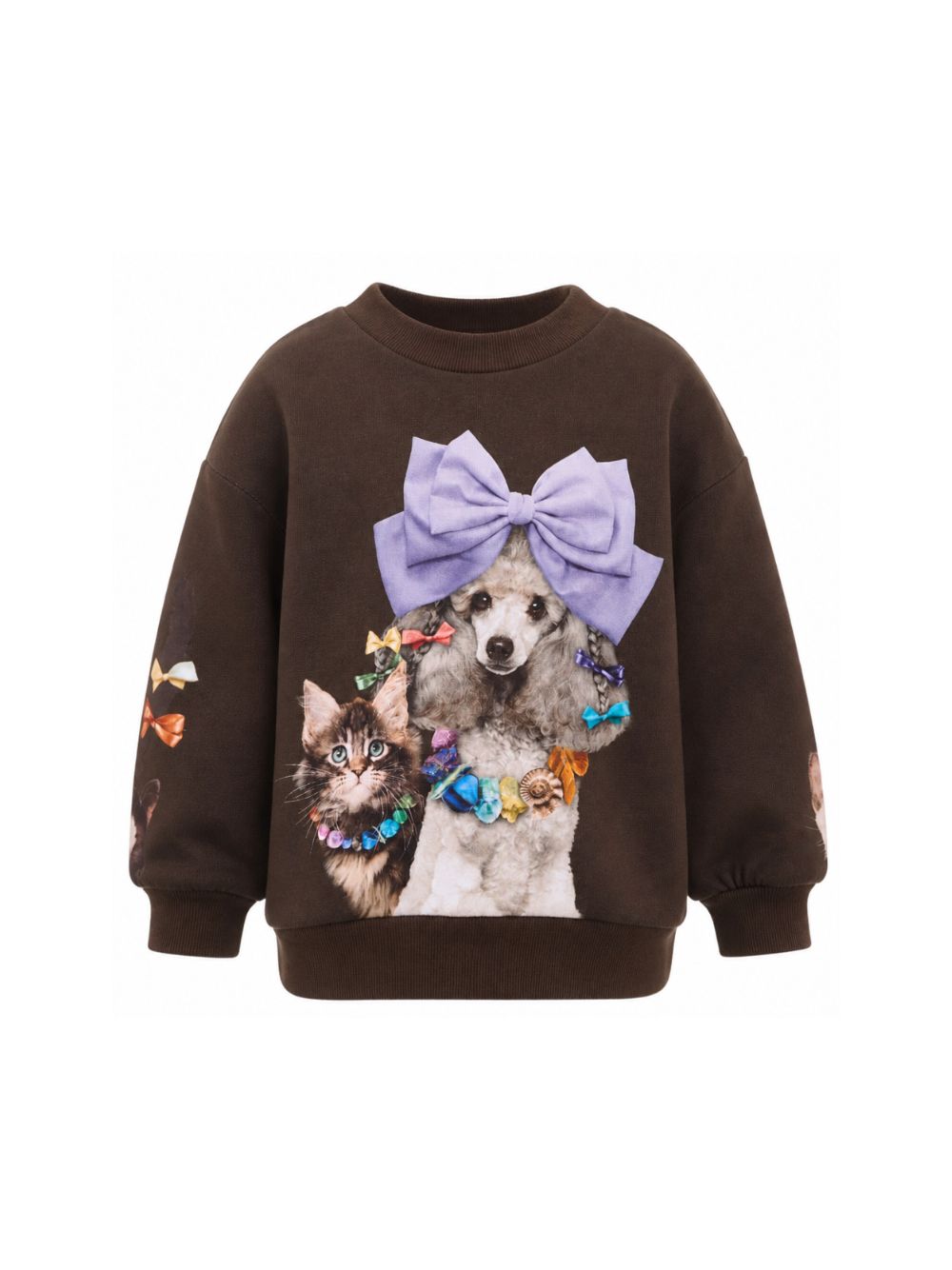 Felpa per bambina Molo Kids marrone con stampa grafica 2W26J202 5758 MOLO KIDS 