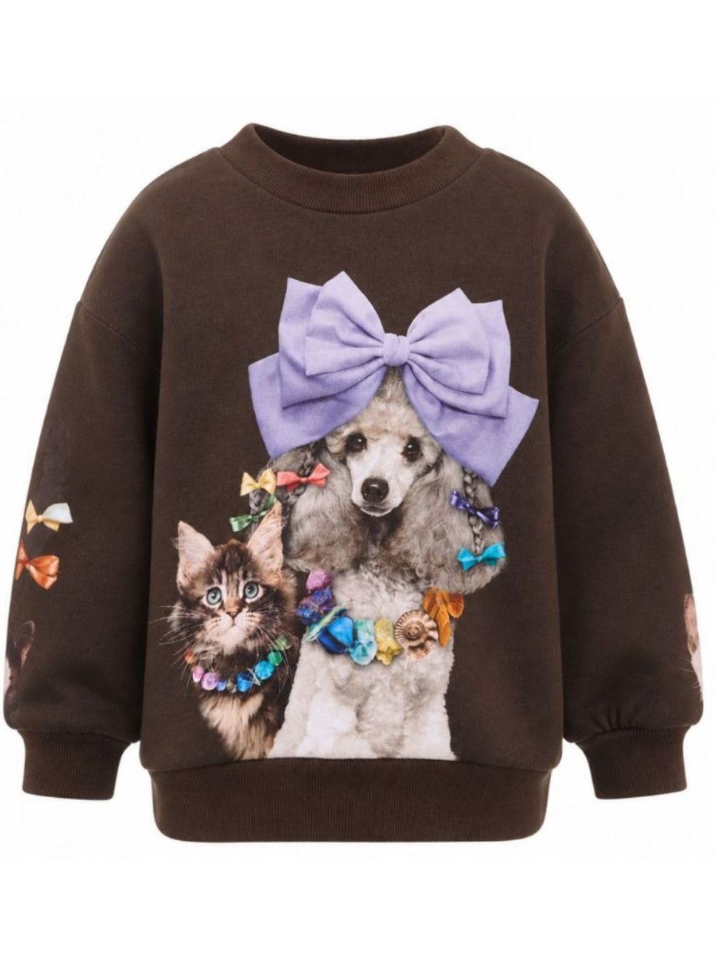 Felpa per bambina Molo Kids marrone con stampa grafica 2W26J202 5758 MOLO KIDS 