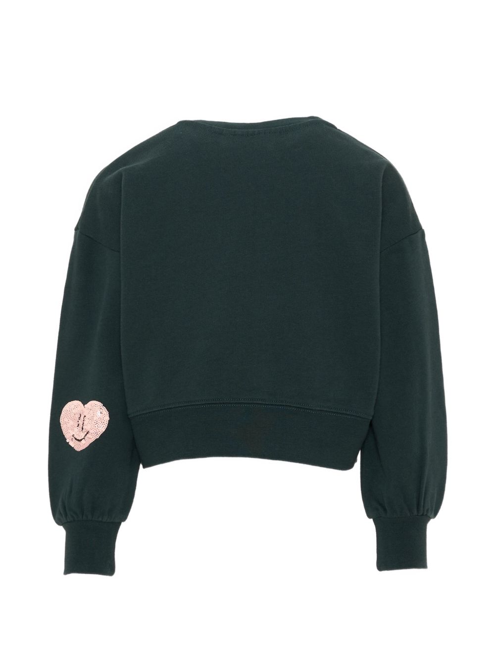 Felpa per bambina Molo verde con applicazioni cuore 2W26J210 5721 MOLO KIDS 