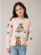 T-shirt bambina Molo Kids rosa con stampa grafica animale 2W26J214 5801 MOLO KIDS 