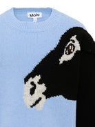 Maglione per bambina Molo Kids azzurro con cavallo ricamato 2W26K214 5731 MOLO KIDS 