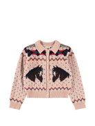 Cardigan per bambina Molo Kids rosa con motivo cavallo 2W26K308 5724 MOLO KIDS 