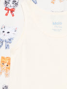 Set 2 t-shirt per bambina Molo Kids beige/bianca con stampa grafica gattini 2W26Q801 5848 MOLO KIDS 