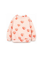 Felpa neonata Molo Kids rosa con stampa grafica cuori 4W26J201 5741 MOLO KIDS 