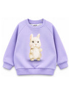 Felpa per neonata Molo Kids viola con stampa coniglietto sul davanti 4W26J201 5783 MOLO KIDS 