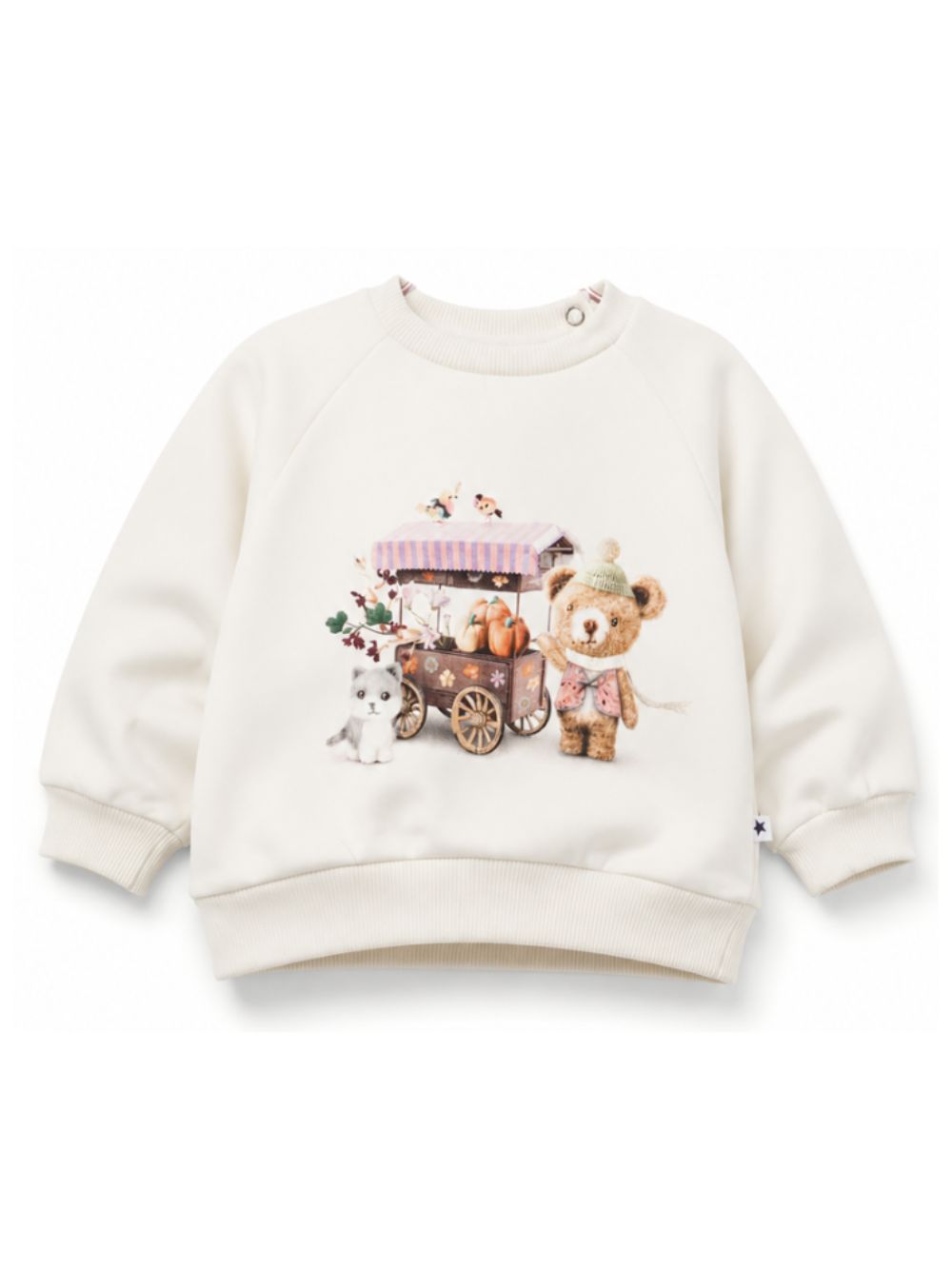 Felpa per neonata Molo Kids bianca crema con stampa grafica sul davanti 4W26J201 5787 MOLO KIDS 
